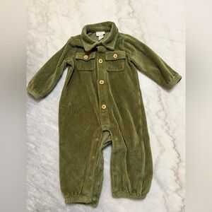 Olive green cat and jack corduroy jumpsuit 6-9 months